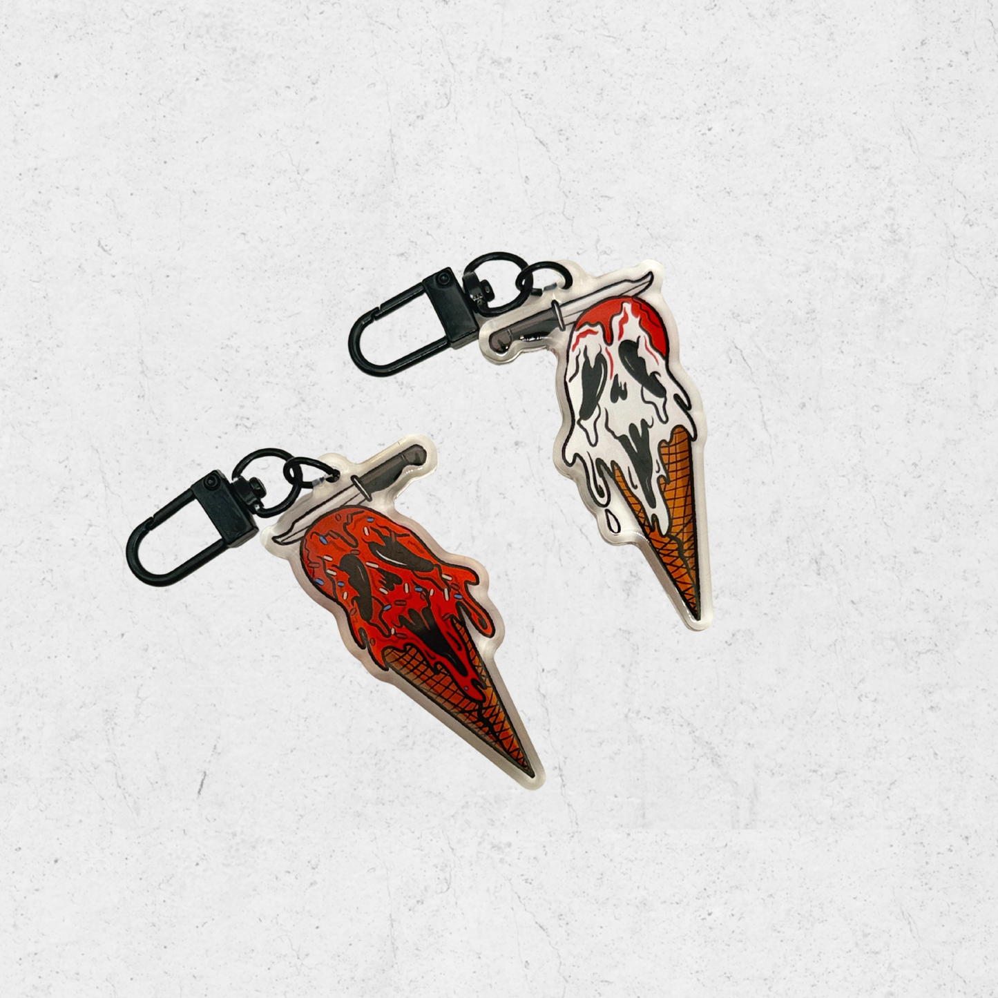 Ghost face ice cream white / red - (SK exclusive) acrylic keychain