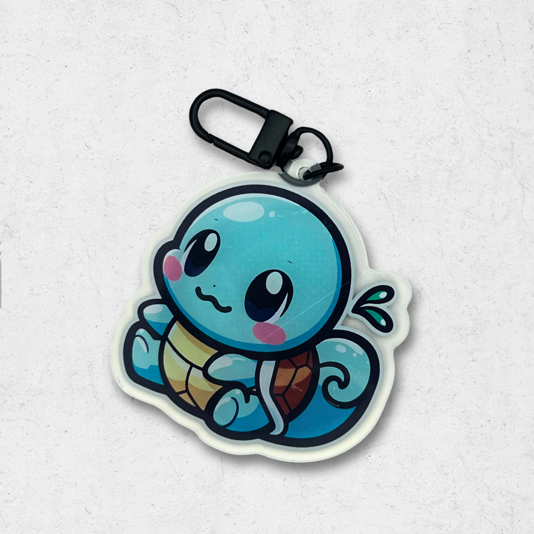 Squirtle pickachu pokémon acrylic keychain