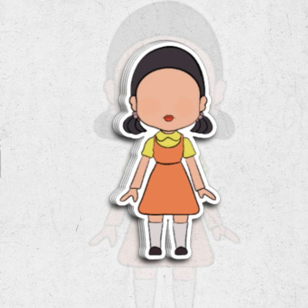 squid game doll (Sk exclusive) - glossy vinyl sticker