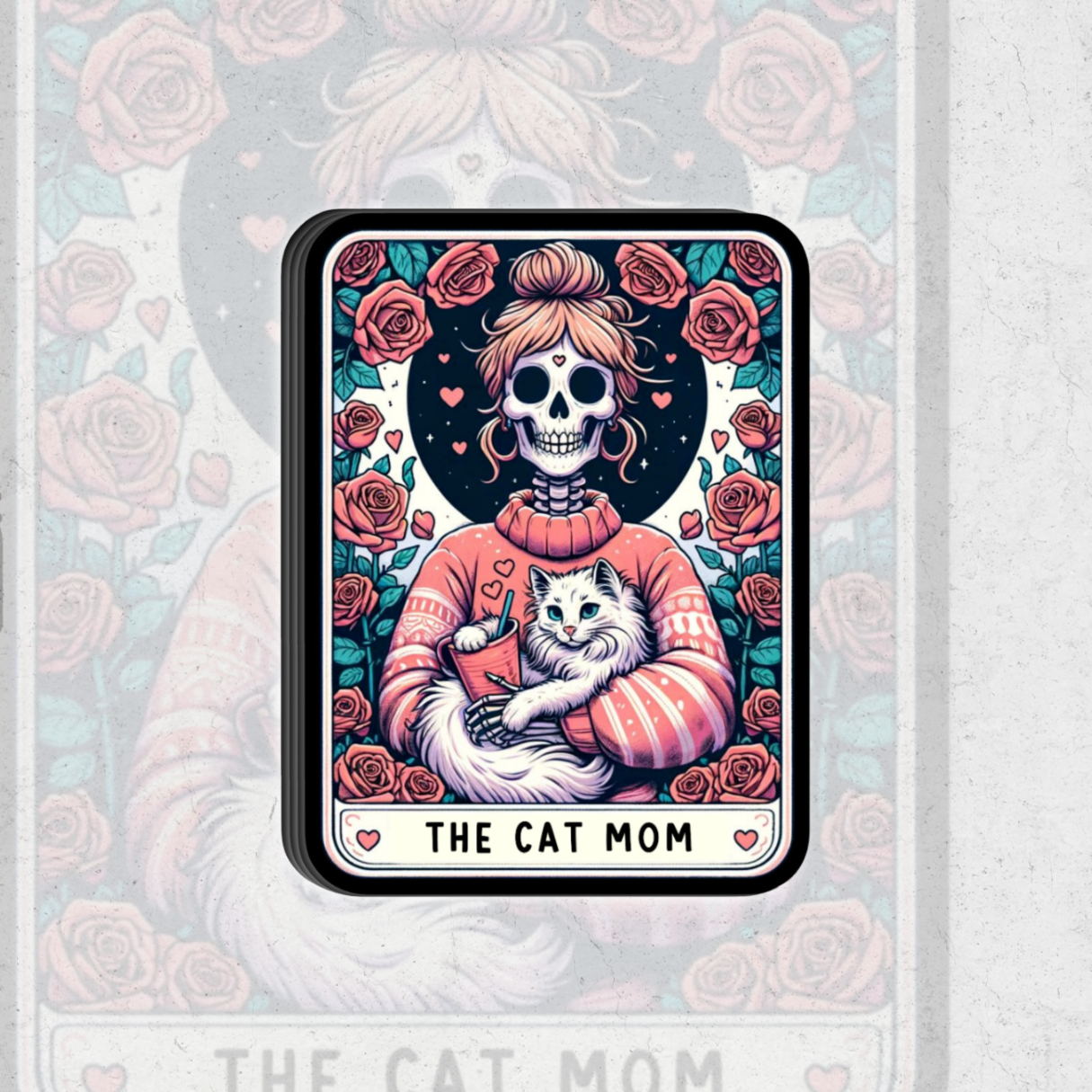 The cat mom tarot card - glossy vinyl sticker