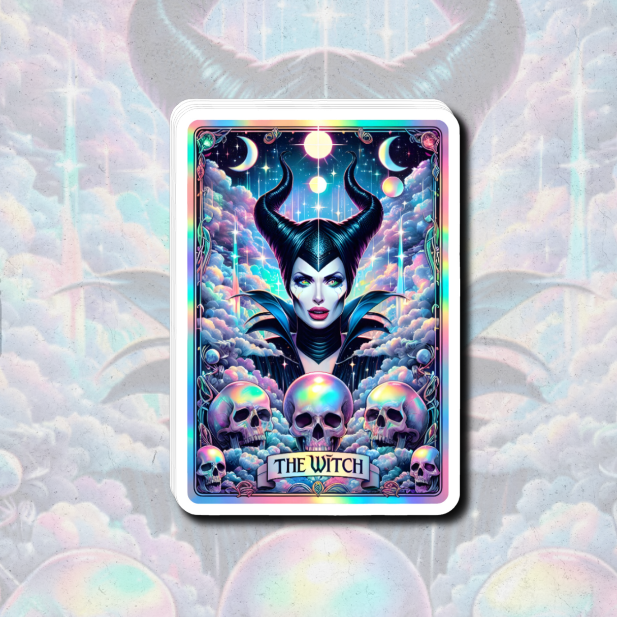 maleficent tarot sticker - Holographic vinyl sticker