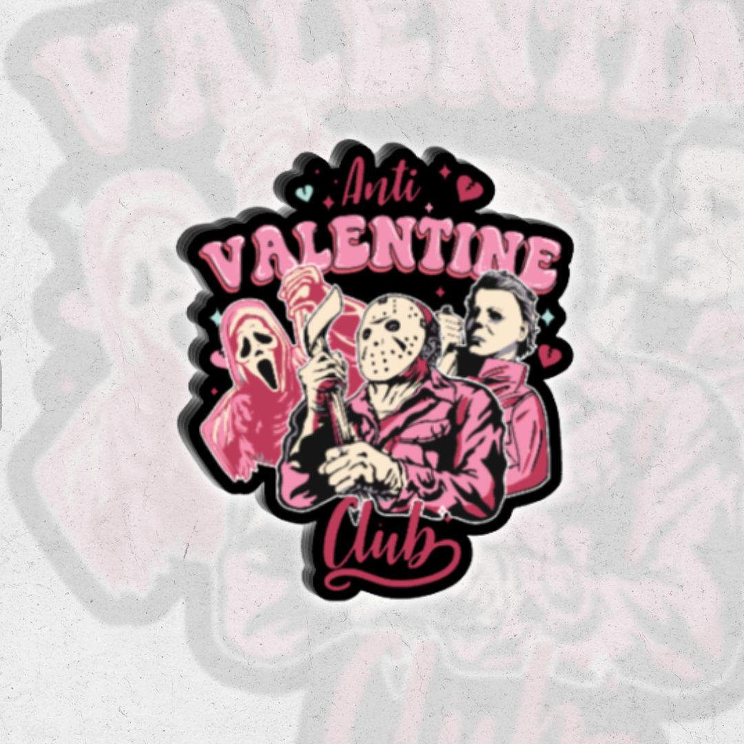 Anti valentine girl - glossy vinyl sticker