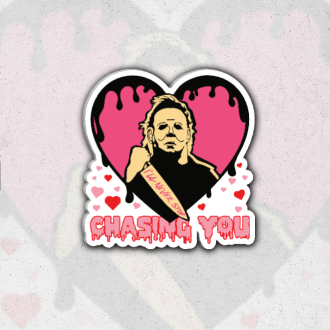 Michael mayers chasing you - glossy vinyl sticker