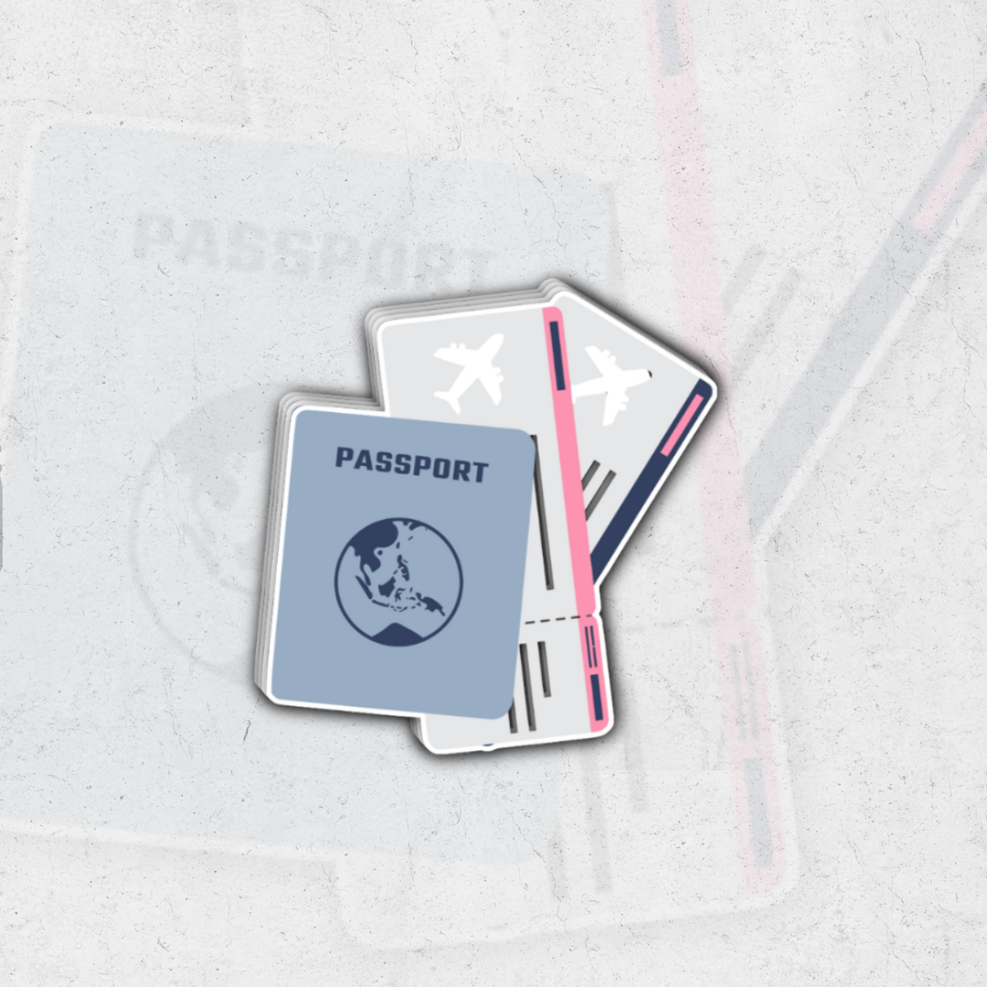 Passport and Visa - glossy vinyl sticker