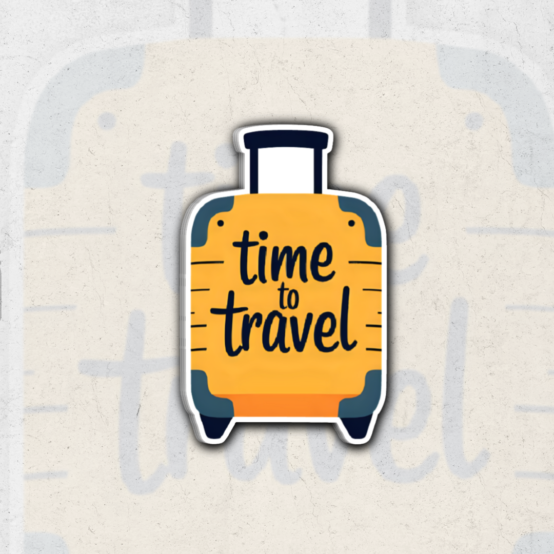 Time to travel - glossy vinyl sticker