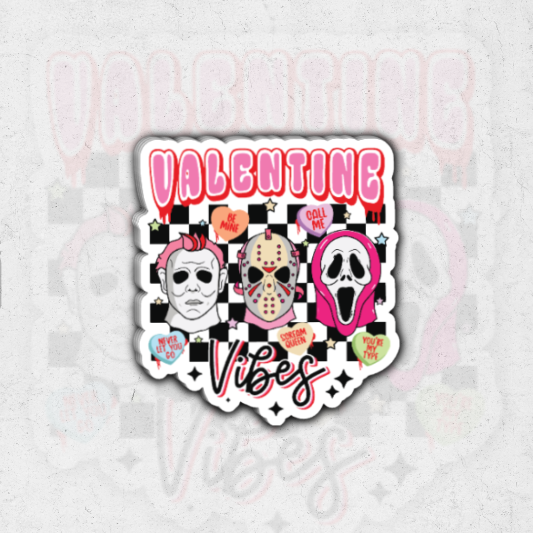 Valentine vibes villains - glossy vinyl stickers