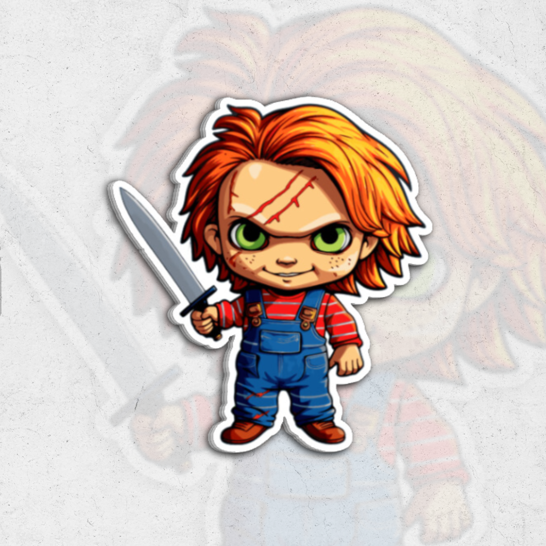 Chucky chibi - glossy vinyl sticker