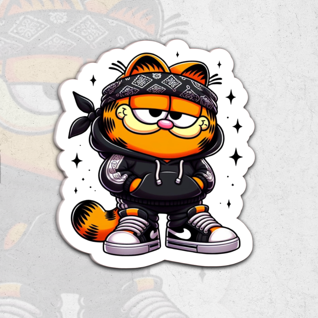 Garfield Hoodie fit - glitter vinyl sticker