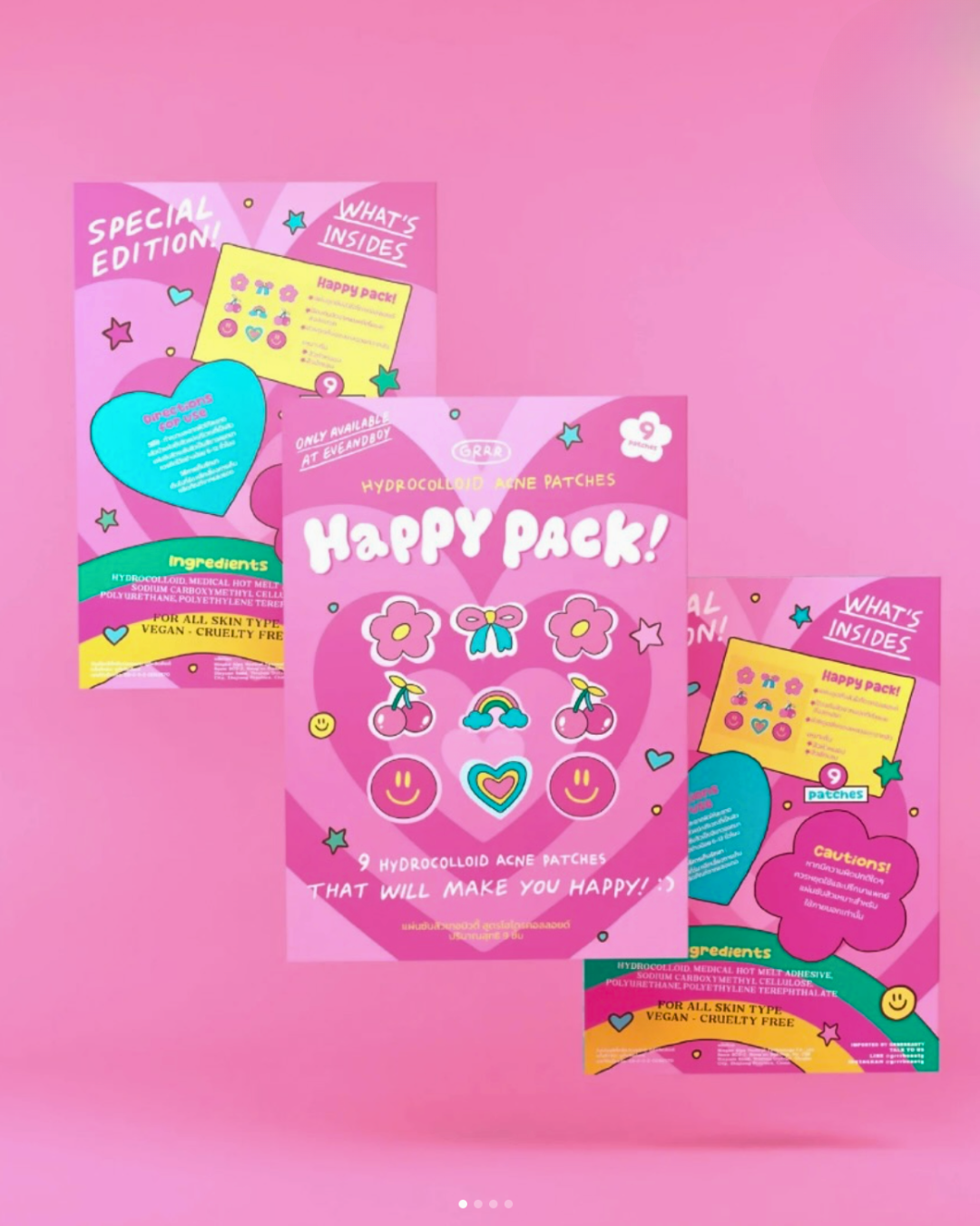 GRRR Hydrocolloid Acne Patches – 9 pcs (Happy Pack)