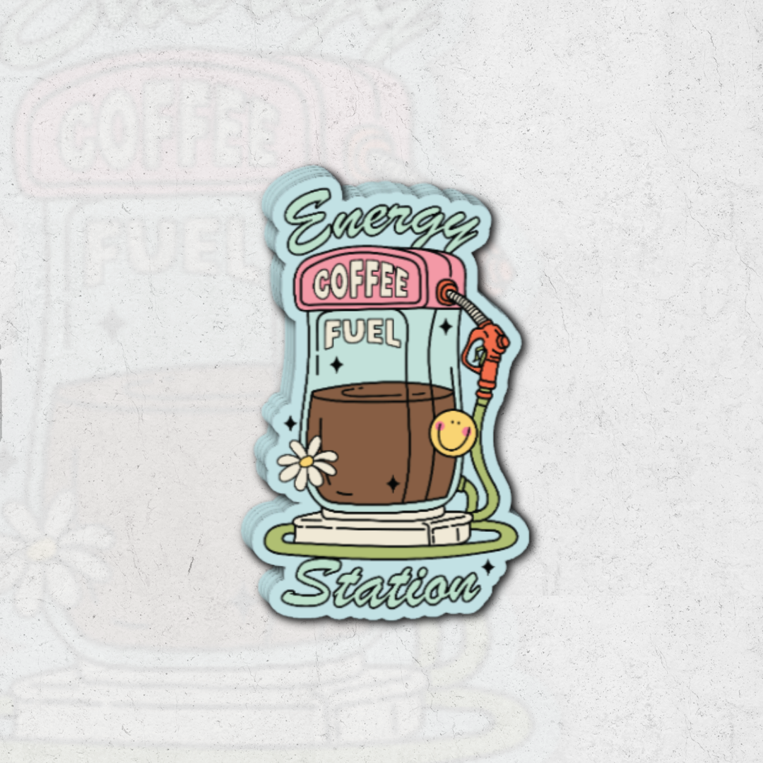 Coffee Fuel - glossy vinyl sticker