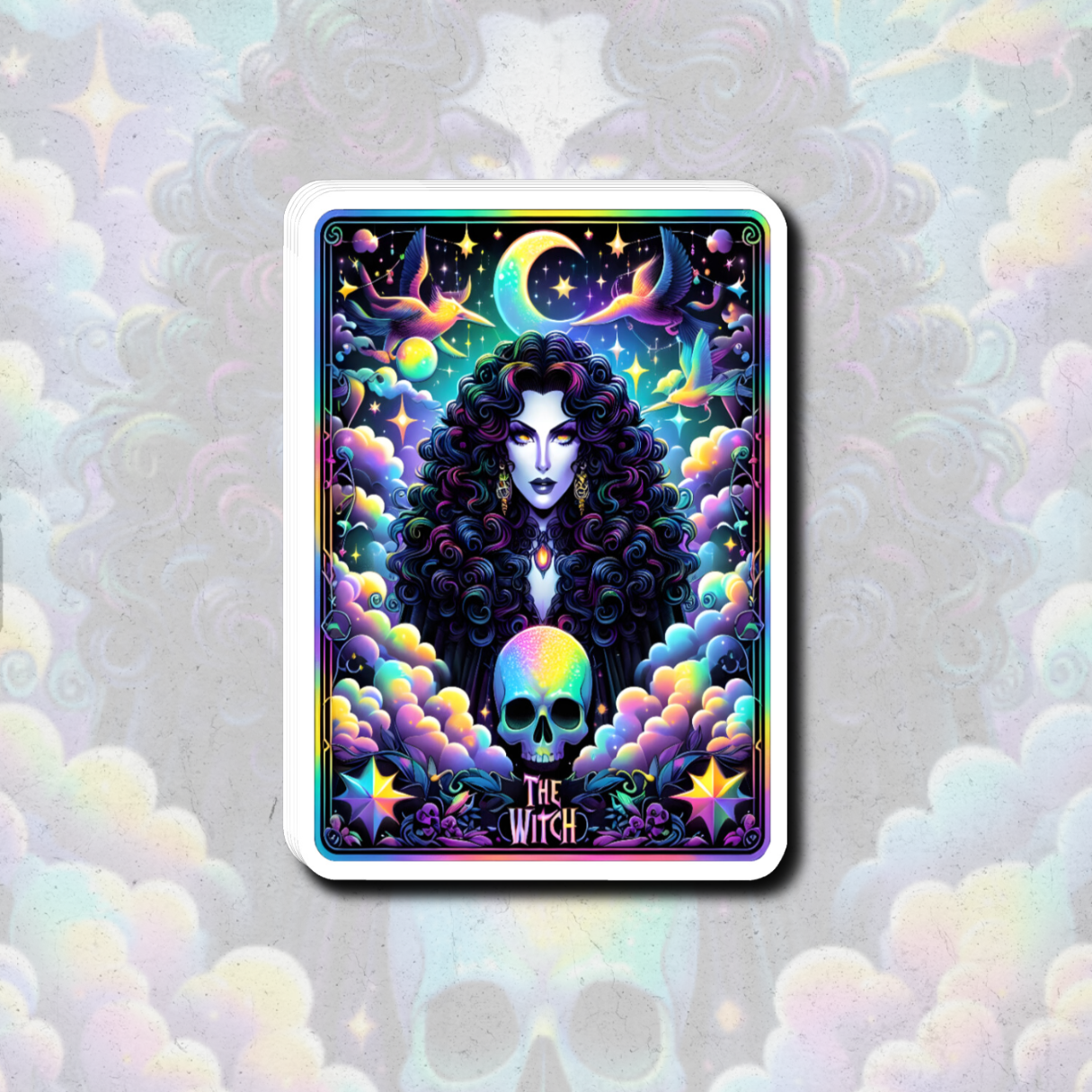 Evil queen tarot sticker - Holographic vinyl sticker