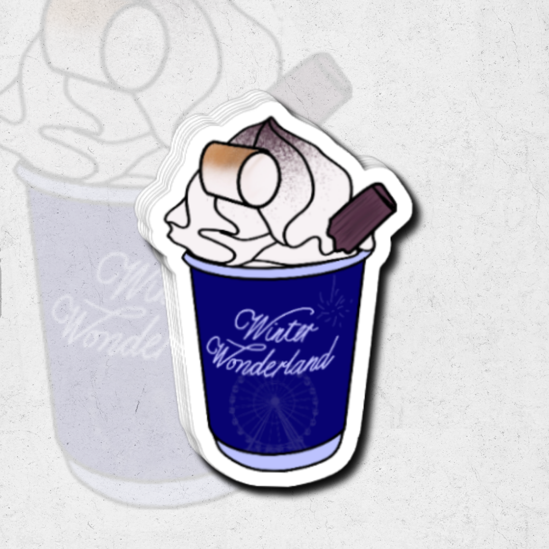 Hot chocolate (winter wonderland collection) sk exclusive - glossy vinyl sticker
