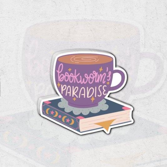 Bookworm paradise -  glossy vinyl sticker