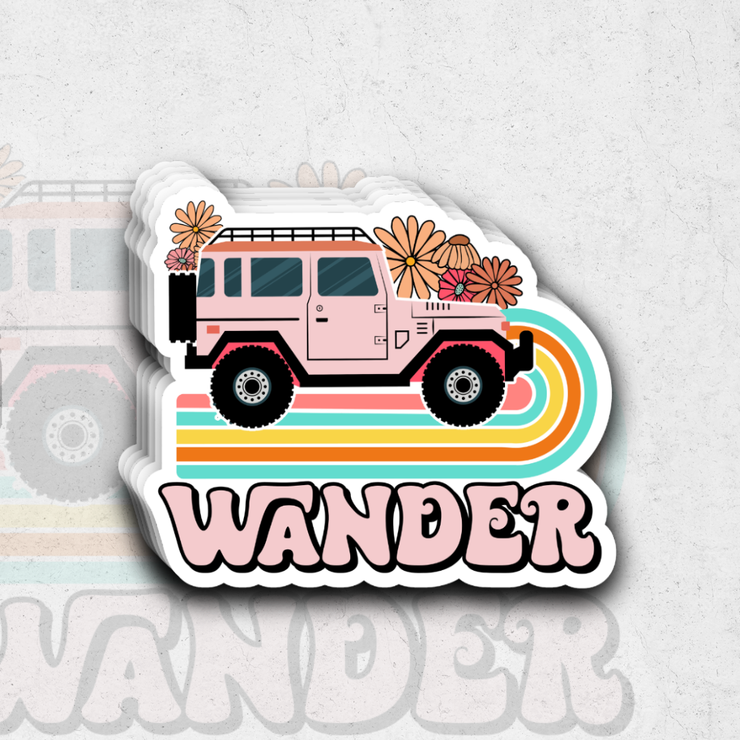 Wander- glossy vinyl sticker