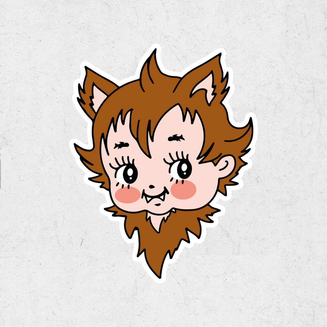 Kewpie Halloween esthetic - Glitter vinyl sticker