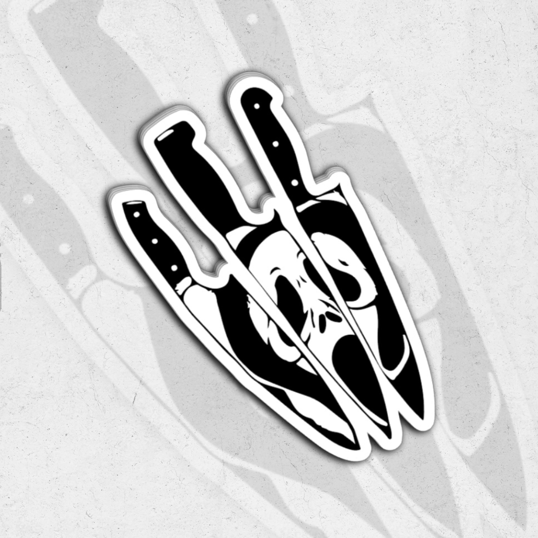 Ghost face reflection (scream) - Glossy vinyl sticker