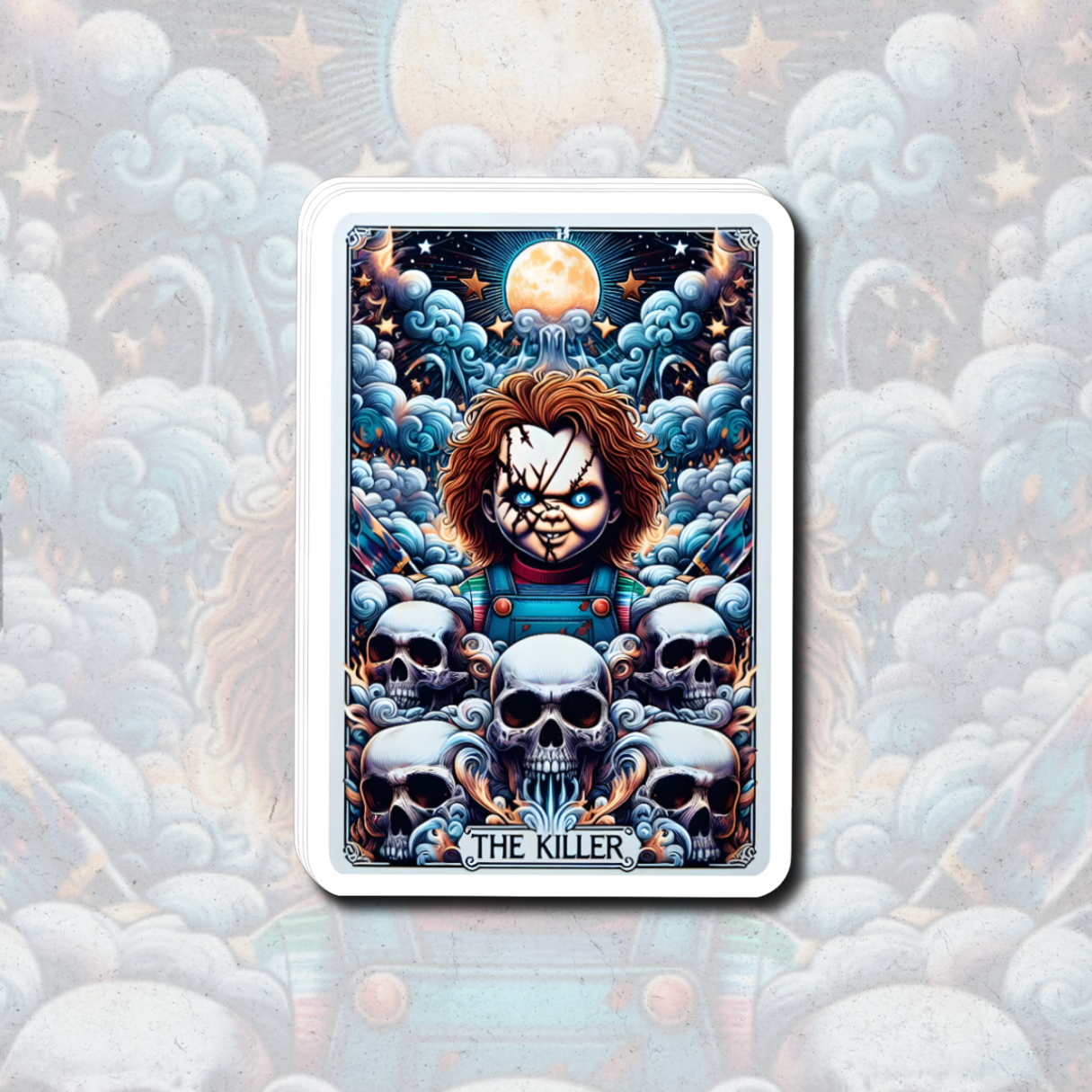 The killer ( Chucky) tarot sticker - Holographic vinyl sticker
