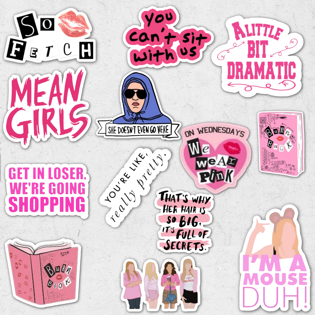 Mean girls - glossy vinyl sticker pack
