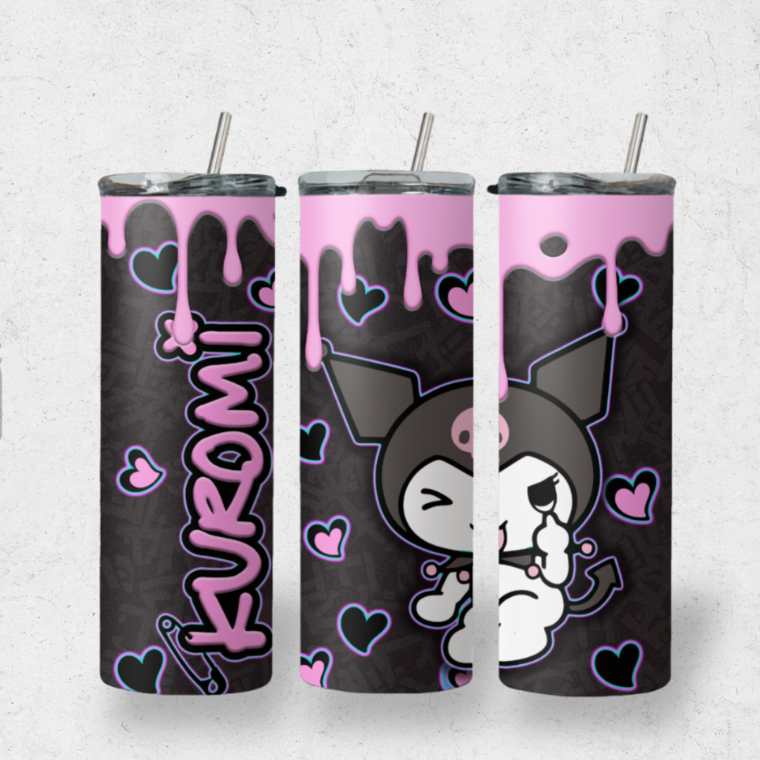 Kuromi black/pink tumbler