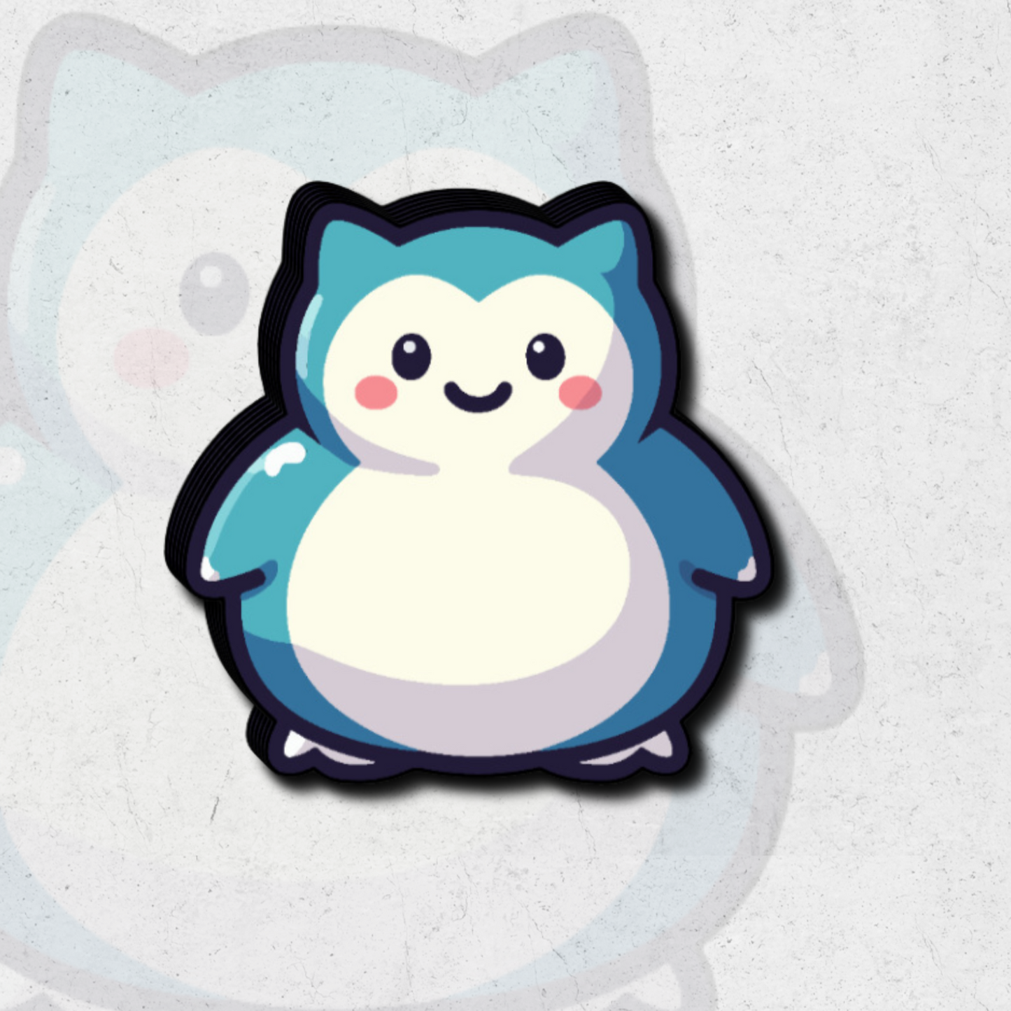 Cute Snorlax pokémon - holographic vinyl sticker