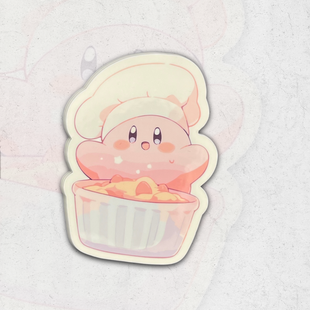 "Chef kighby" kirby - Glossy vinyl sticker