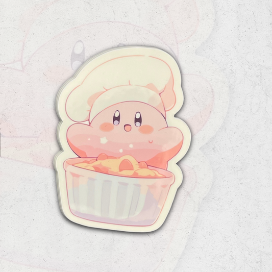 "Chef kighby" kirby - Glossy vinyl sticker