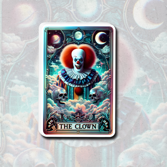 The clown ( IT) tarot sticker - Holographic vinyl sticker