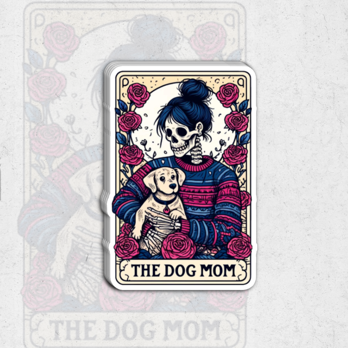 The dog mom tarot card - glossy vinyl sticker