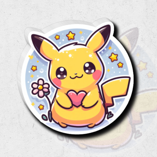 Cute pickachu kawaii pokémon - Glossy vinyl sticker