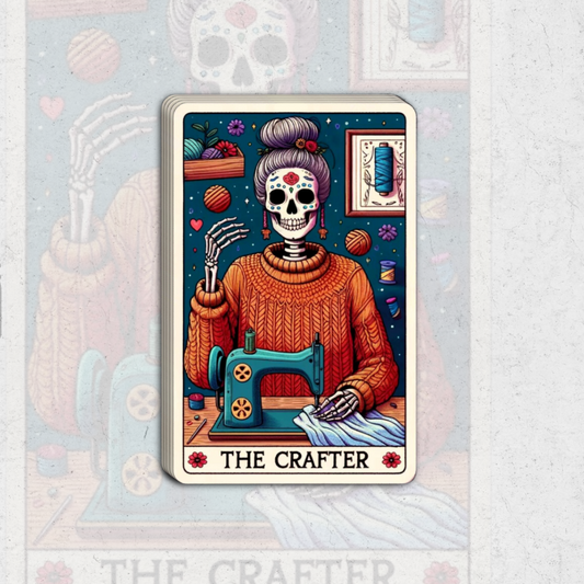 The crafter tarot card - glossy vinyl sticker