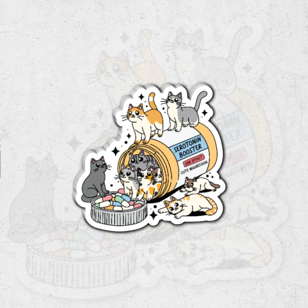 Kitties Booster - glossy vinyl sticker