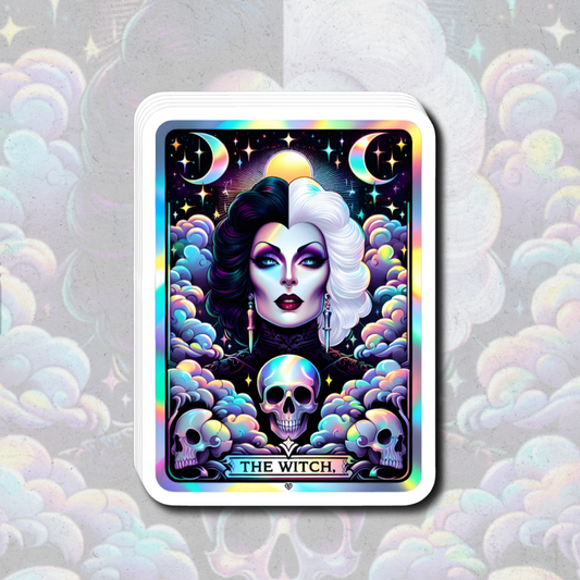 Cruella tarot sticker  - Holographic vinyl sticker