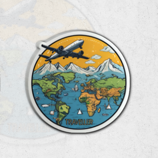 Traveller airplane edition - glossy vinyl sticker