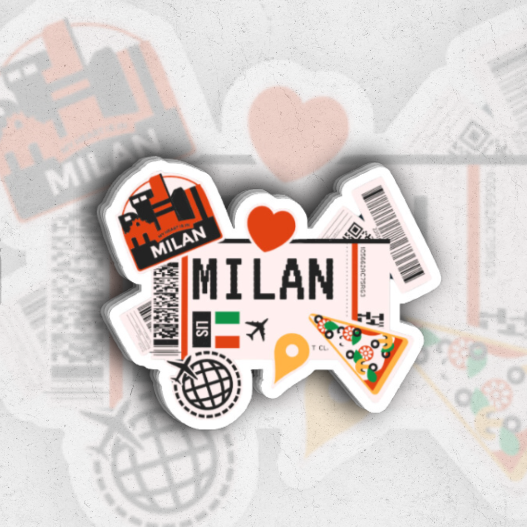 Milan Written Sticker Italy Milan (Sk exclusive) - glossy vinyl sticker – sk sticker