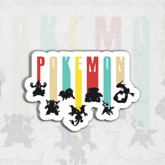 Pokémon colored/balck - clear vinyl sticker