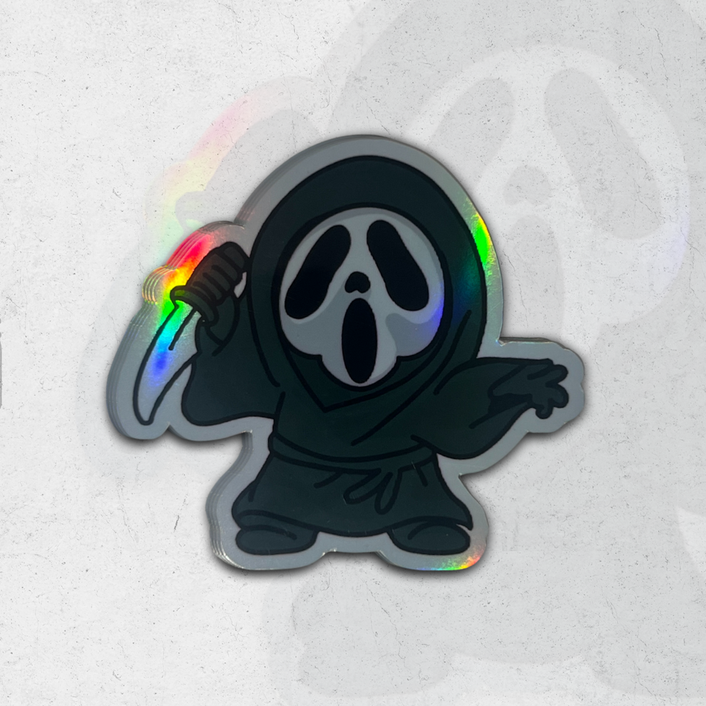 Ghost face (Sk exclusive)- holographic vinyl sticker – sk sticker