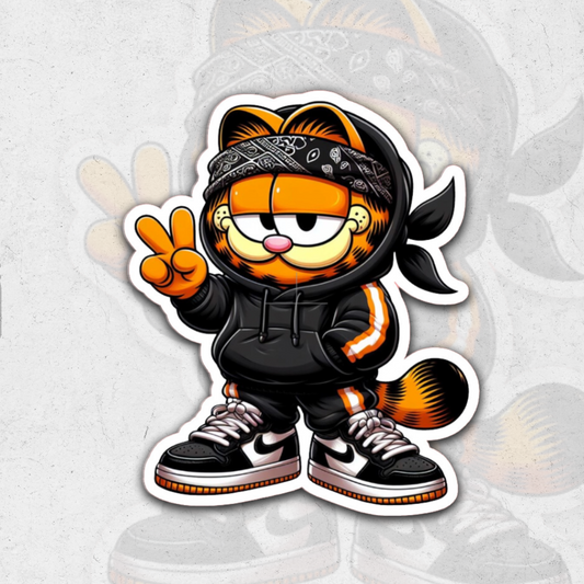 Garfield Dope piece sign  - Glossy vinyl sticker