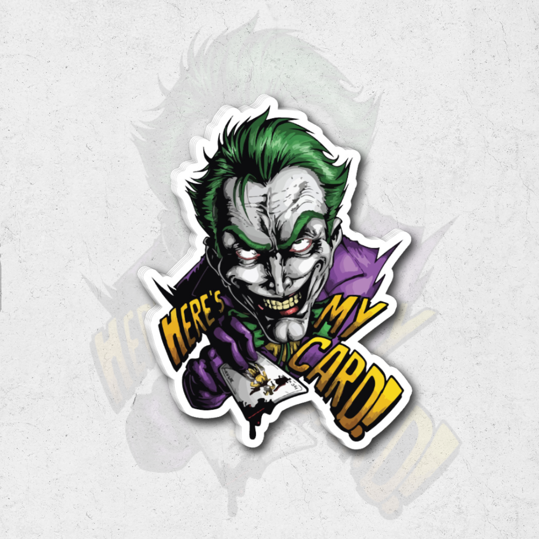 Here's my card joker - holographic vinyl sticker