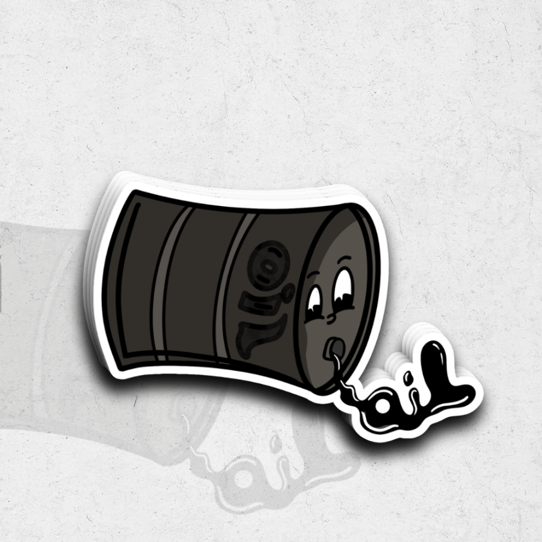 Kuwait oil tank rubber hose art (sk exclusive) - glossy super tack sticker
