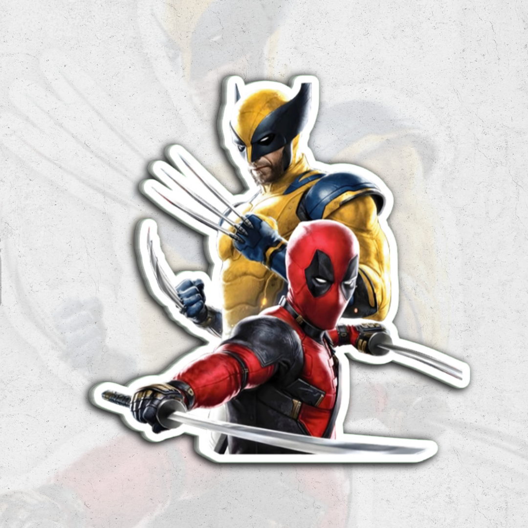 DEADPOOL & WOLVERINE pose - glossy vinyl sticker – sk sticker