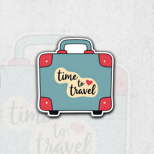 Time to travel - glossy vinyl sticker