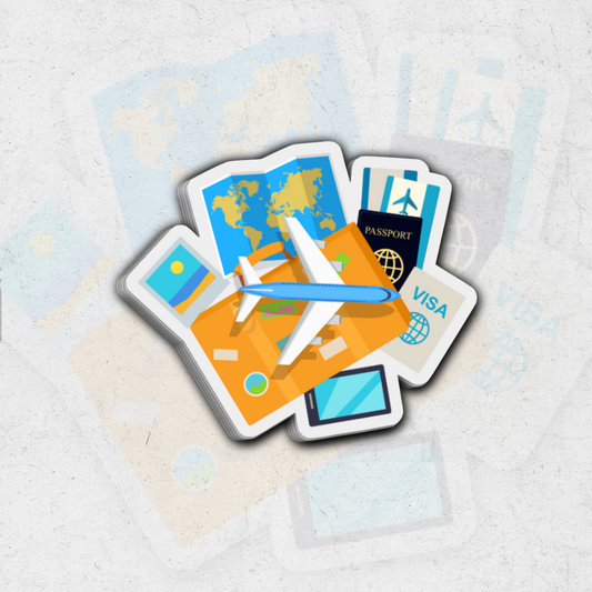 Passport and Visa - glossy vinyl sticker