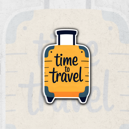 Time to travel - glossy vinyl sticker