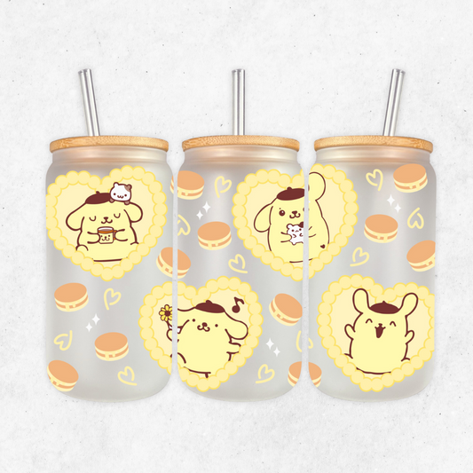 Pompompurin glass cup