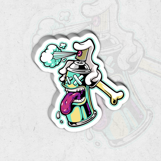 Crazy spray bottle - glossy vinyl sticker