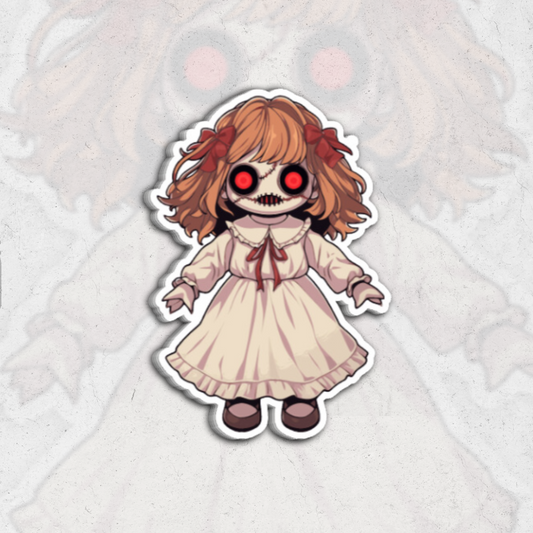 Annabelle chibi - glossy vinyl sticker