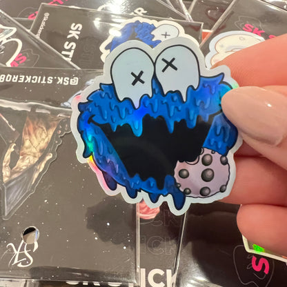 Cookie monster - holographic vinly sticker