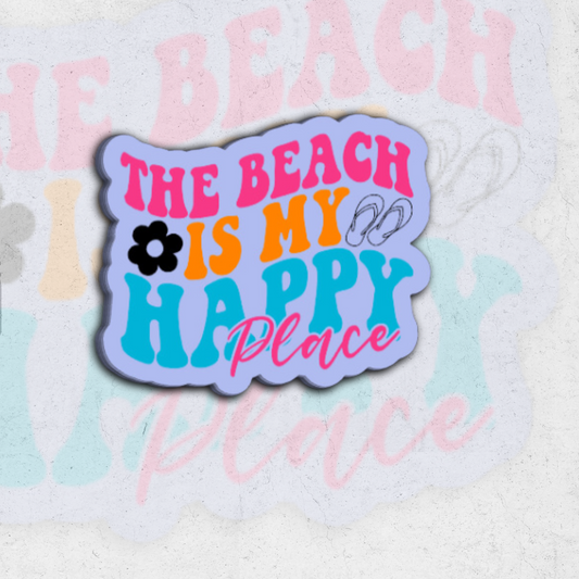 The beach is my happy place - Glossy vinyl sticker