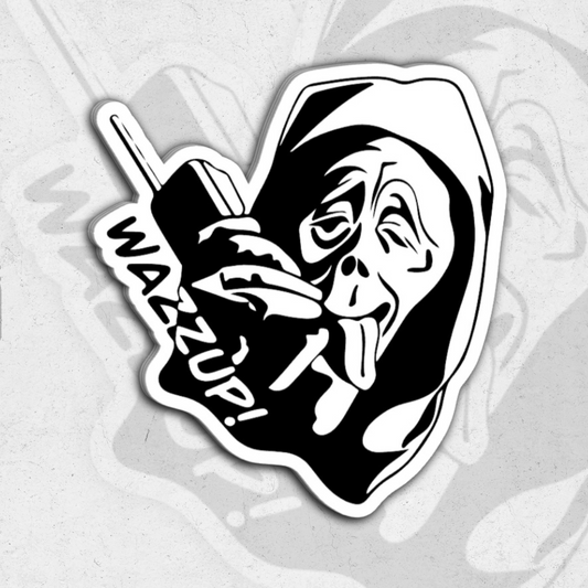 Ghost face on call (scream) - Glossy vinyl sticker