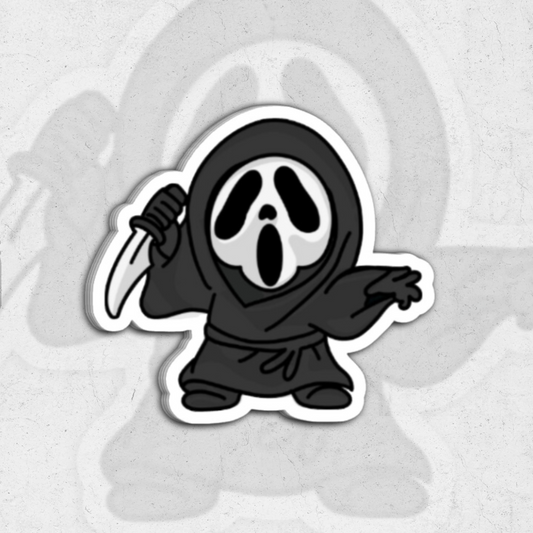 ghost face chibi - glossy vinyl sticker